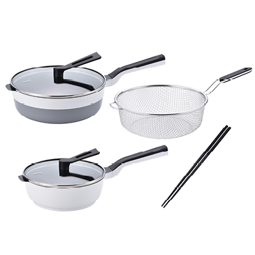 レミパンプラス＆ミニ＆ストレーナー＆菜箸セット（ホワイト）